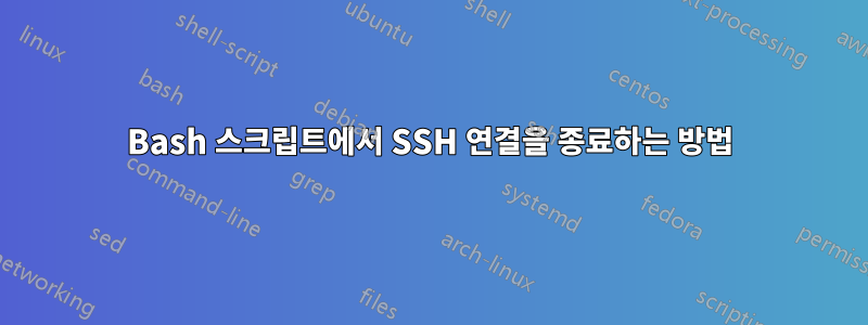 Bash 스크립트에서 SSH 연결을 종료하는 방법