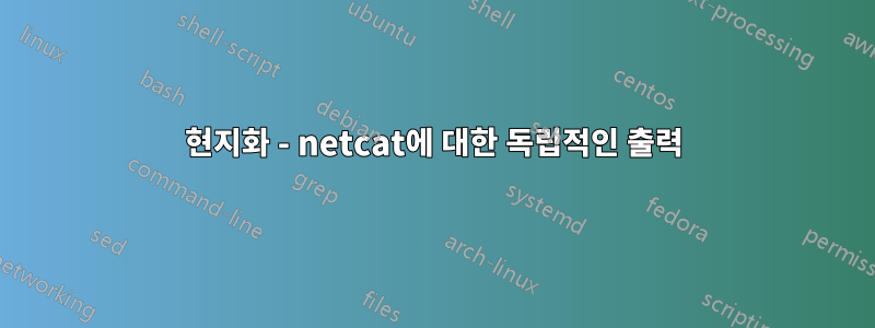 현지화 - netcat에 대한 독립적인 출력