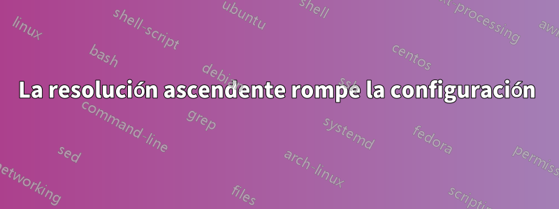 La resolución ascendente rompe la configuración