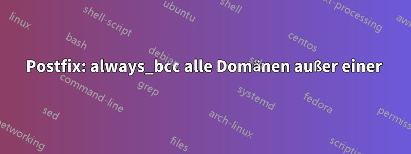 Postfix: always_bcc alle Domänen außer einer