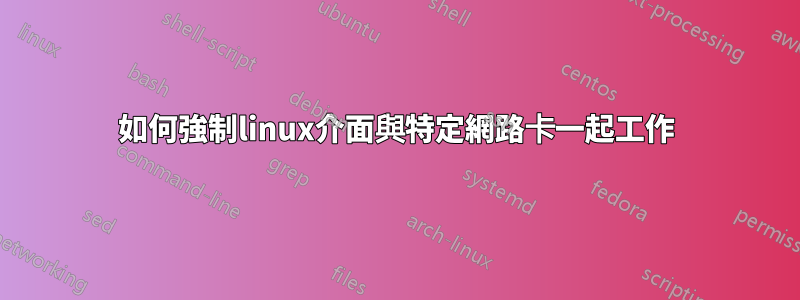 如何強制linux介面與特定網路卡一起工作