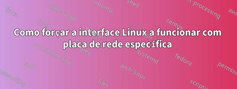 Como forçar a interface Linux a funcionar com placa de rede específica