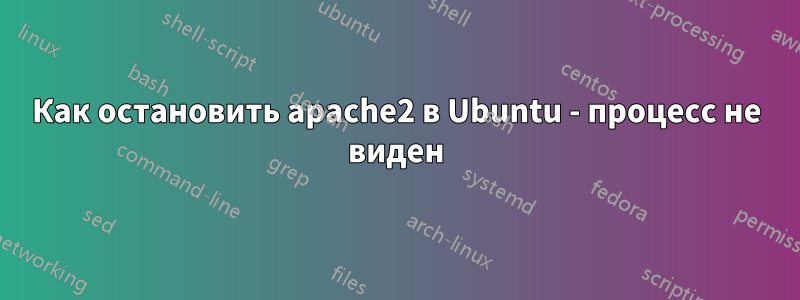 Как остановить apache2 в Ubuntu - процесс не виден