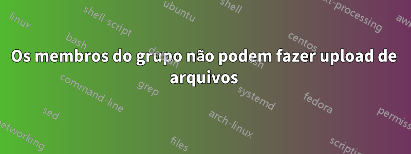 Os membros do grupo não podem fazer upload de arquivos