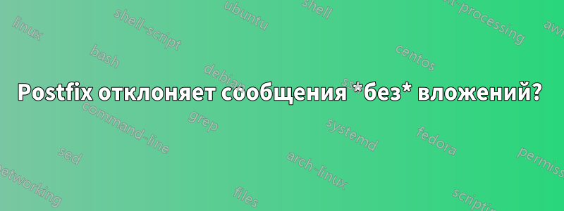 Postfix отклоняет сообщения *без* вложений?