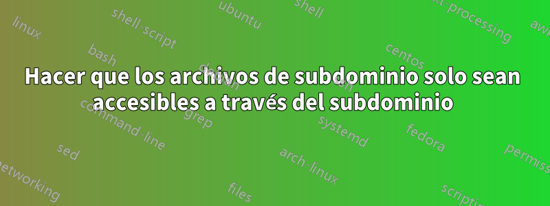 Hacer que los archivos de subdominio solo sean accesibles a través del subdominio