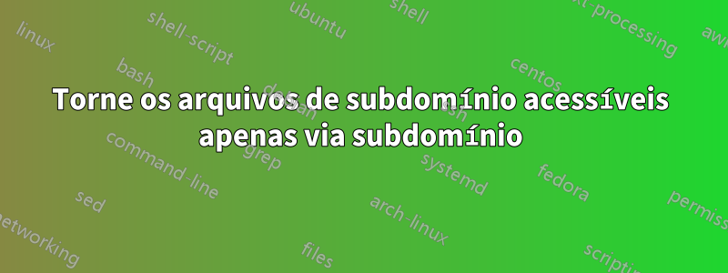 Torne os arquivos de subdomínio acessíveis apenas via subdomínio