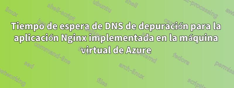 Tiempo de espera de DNS de depuración para la aplicación Nginx implementada en la máquina virtual de Azure