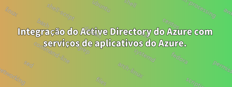 Integração do Active Directory do Azure com serviços de aplicativos do Azure.