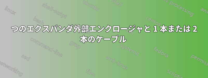 1 つのエクスパンダ外部エンクロージャと 1 本または 2 本のケーブル