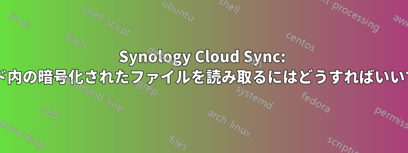 Synology Cloud Sync: クラウド内の暗号化されたファイルを読み取るにはどうすればいいですか?