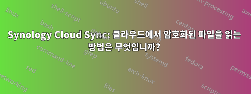 Synology Cloud Sync: 클라우드에서 암호화된 파일을 읽는 방법은 무엇입니까?