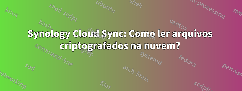 Synology Cloud Sync: Como ler arquivos criptografados na nuvem?