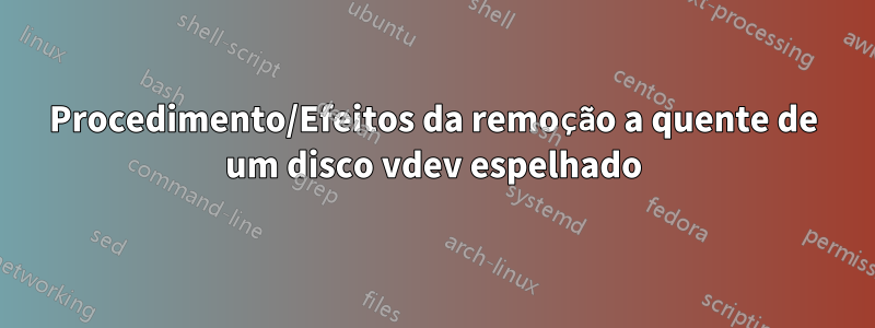 Procedimento/Efeitos da remoção a quente de um disco vdev espelhado