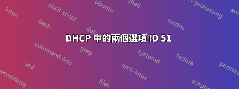 DHCP 中的兩個選項 ID 51