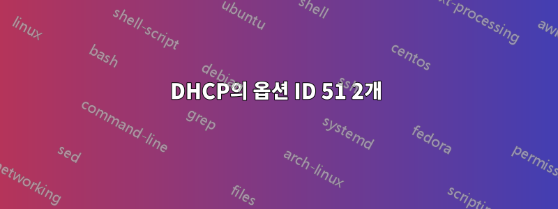 DHCP의 옵션 ID 51 2개