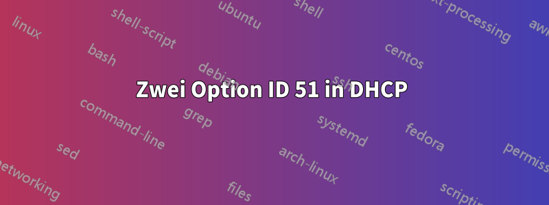 Zwei Option ID 51 in DHCP