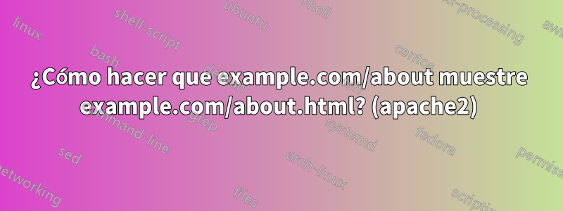 ¿Cómo hacer que example.com/about muestre example.com/about.html? (apache2)