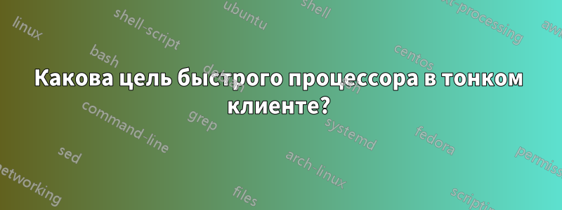 Какова цель быстрого процессора в тонком клиенте?