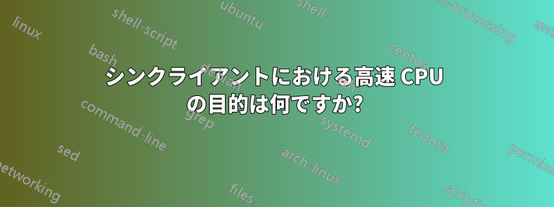 シンクライアントにおける高速 CPU の目的は何ですか?