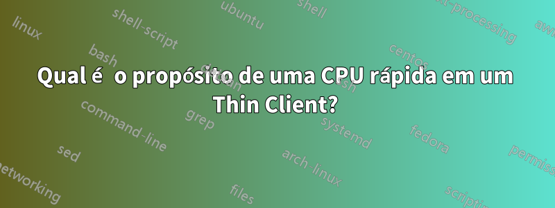 Qual é o propósito de uma CPU rápida em um Thin Client?