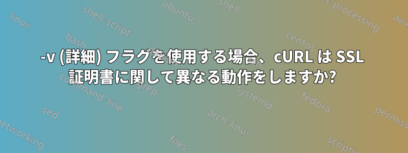 -v (詳細) フラグを使用する場合、cURL は SSL 証明書に関して異なる動作をしますか?