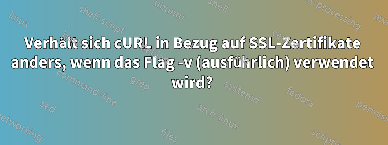 Verhält sich cURL in Bezug auf SSL-Zertifikate anders, wenn das Flag -v (ausführlich) verwendet wird?