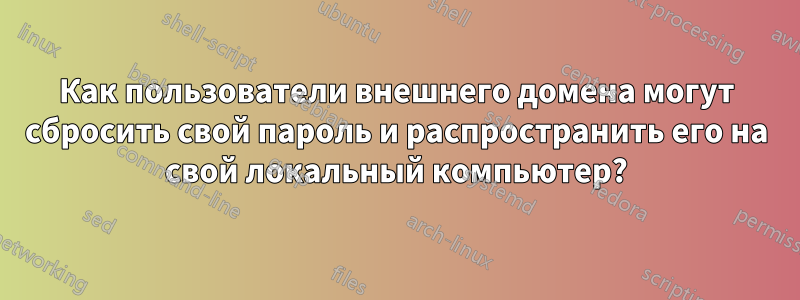 Как пользователи внешнего домена могут сбросить свой пароль и распространить его на свой локальный компьютер?