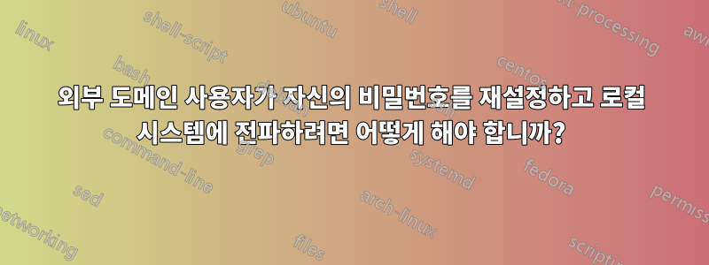 외부 도메인 사용자가 자신의 비밀번호를 재설정하고 로컬 시스템에 전파하려면 어떻게 해야 합니까?