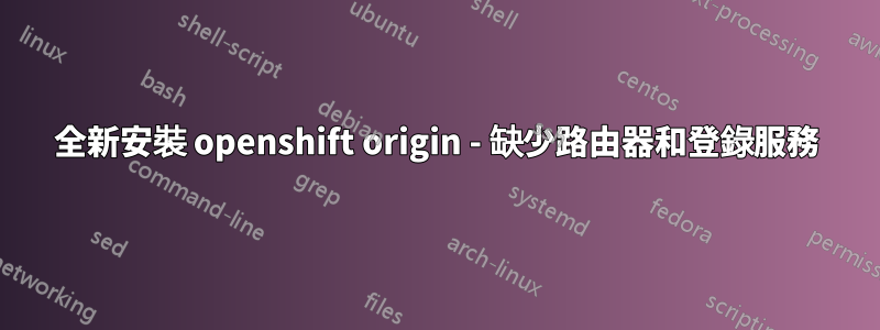 全新安裝 openshift origin - 缺少路由器和登錄服務