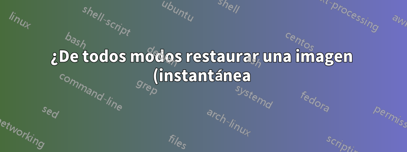 ¿De todos modos restaurar una imagen (instantánea) manteniendo la misma dirección IP que antes?
