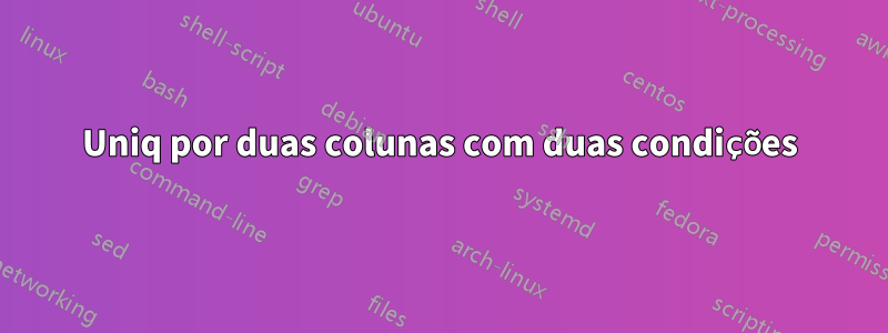 Uniq por duas colunas com duas condições