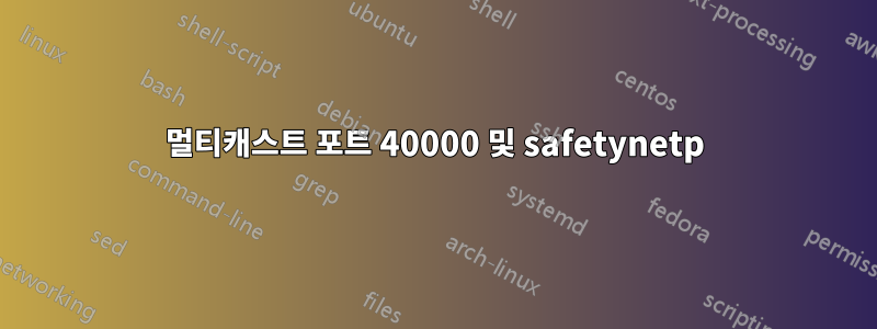 멀티캐스트 포트 40000 및 safetynetp