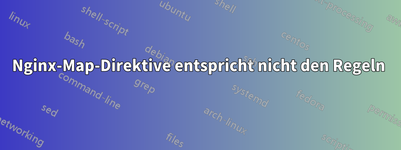 Nginx-Map-Direktive entspricht nicht den Regeln