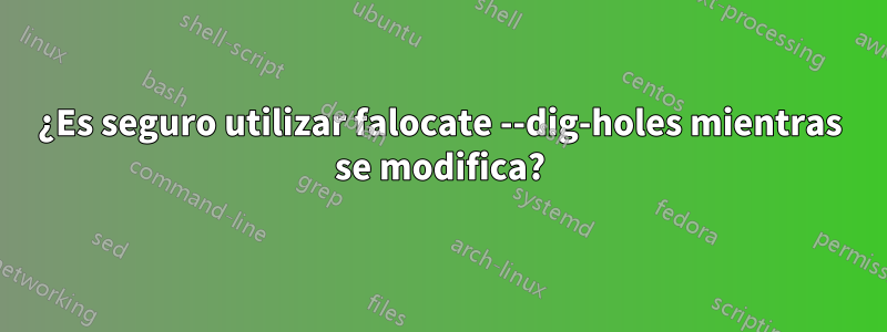 ¿Es seguro utilizar falocate --dig-holes mientras se modifica?