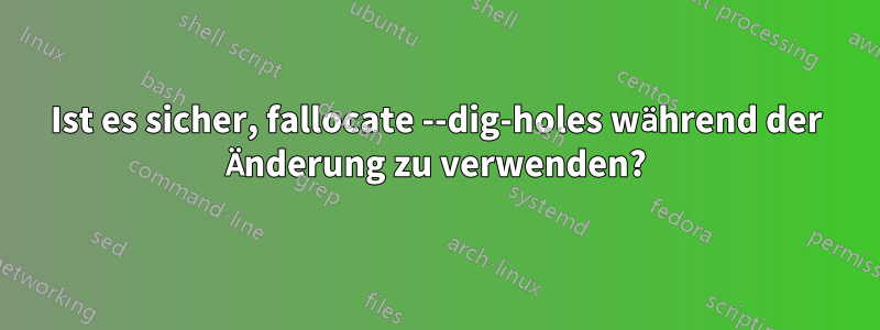 Ist es sicher, fallocate --dig-holes während der Änderung zu verwenden?