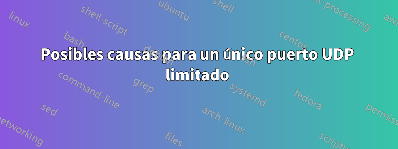 Posibles causas para un único puerto UDP limitado