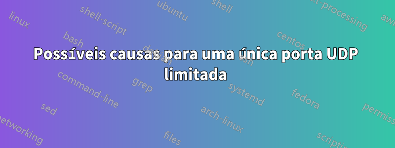 Possíveis causas para uma única porta UDP limitada