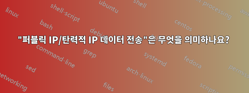 "퍼블릭 IP/탄력적 IP 데이터 전송"은 무엇을 의미하나요?