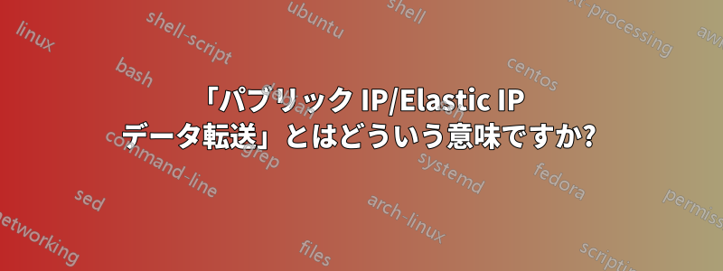 「パブリック IP/Elastic IP データ転送」とはどういう意味ですか?