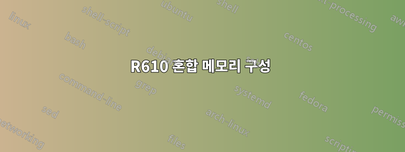 R610 혼합 메모리 구성