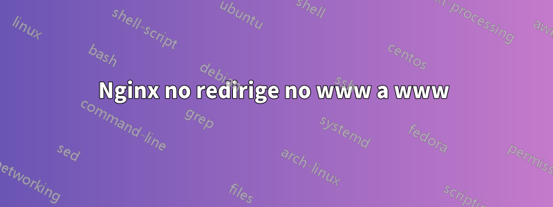 Nginx no redirige no www a www