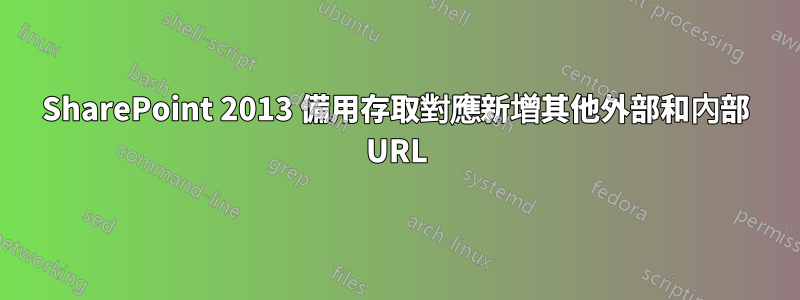 SharePoint 2013 備用存取對應新增其他外部和內部 URL