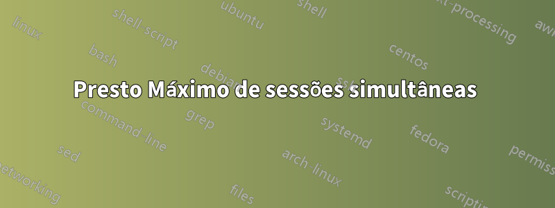 Presto Máximo de sessões simultâneas