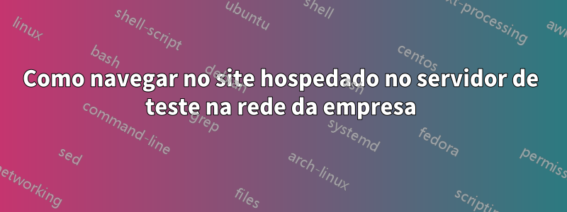 Como navegar no site hospedado no servidor de teste na rede da empresa