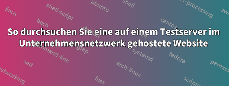 So durchsuchen Sie eine auf einem Testserver im Unternehmensnetzwerk gehostete Website