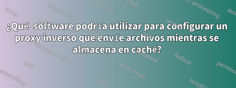 ¿Qué software podría utilizar para configurar un proxy inverso que envíe archivos mientras se almacena en caché?