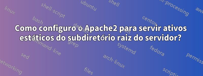 Como configuro o Apache2 para servir ativos estáticos do subdiretório raiz do servidor?