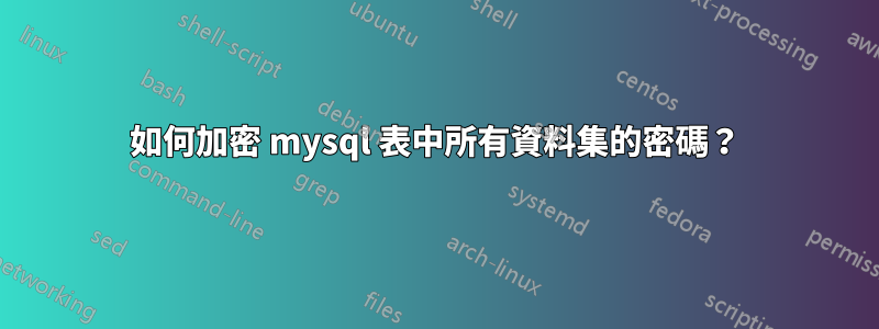 如何加密 mysql 表中所有資料集的密碼？