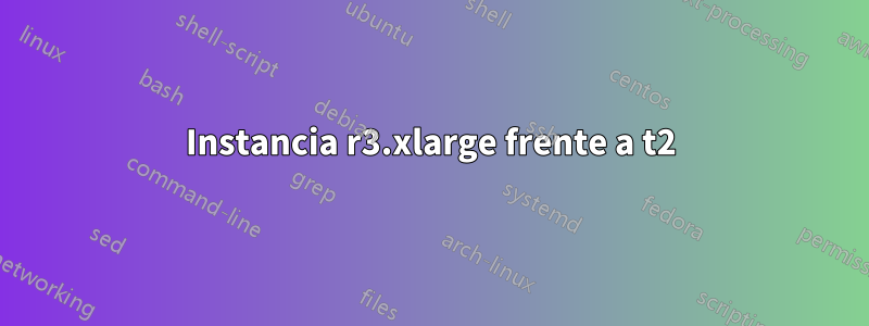 Instancia r3.xlarge frente a t2